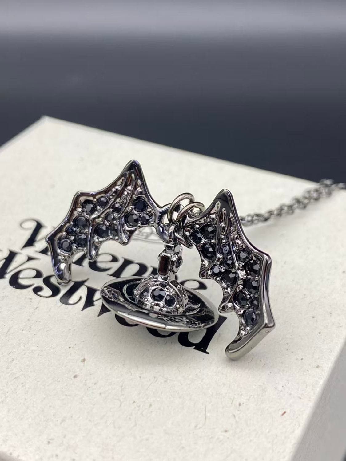 Black Bat Necklace — view 1
